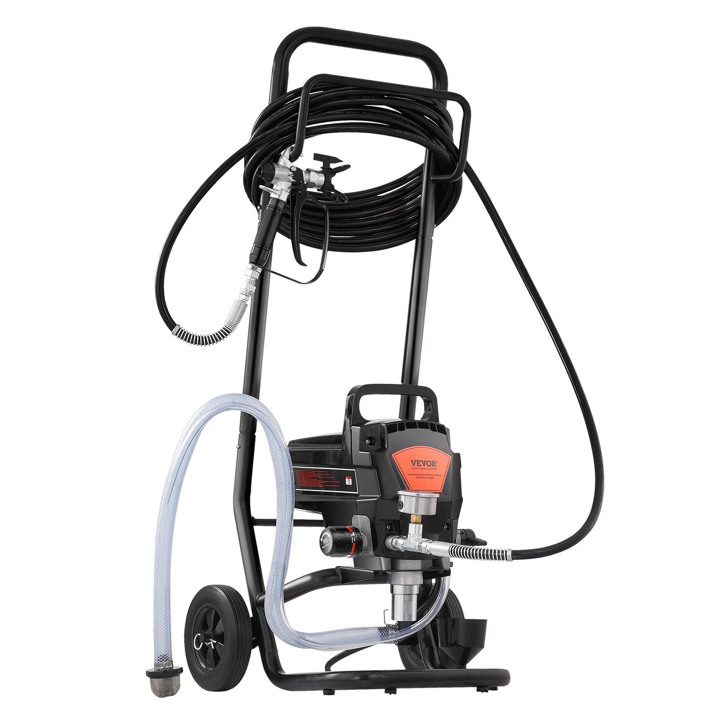 Stand Airless färgspruta, 950W 3000PSI Högeffektiv Elektrisk Airless-spruta med vagn, fin och jämn målningseffekt, färgsprutor för heminredning och exteriörmöbler och staket