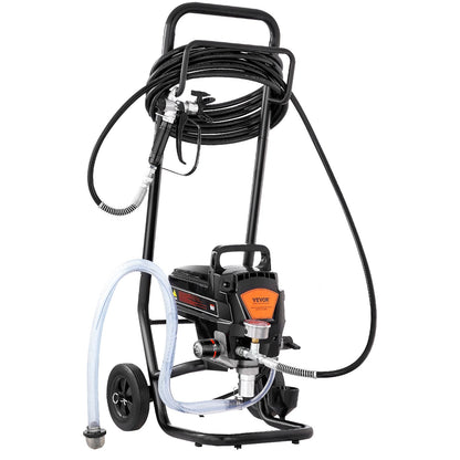 Stand Airless färgspruta, 950W 3000PSI Högeffektiv Elektrisk Airless-spruta med vagn, fin och jämn målningseffekt, färgsprutor för heminredning och exteriörmöbler och staket