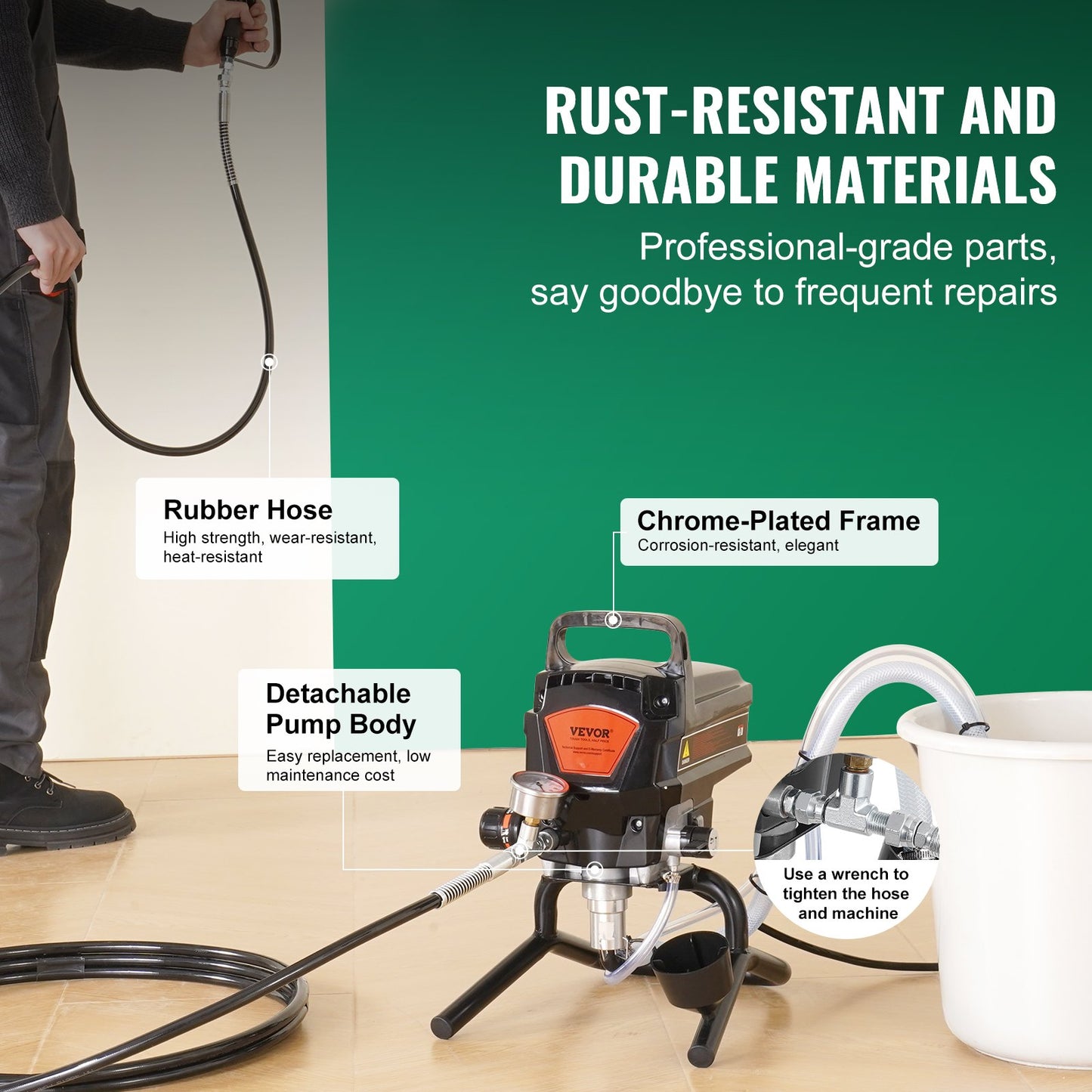Stand Airless Paint Sprayer, 950W 3000PSI High-Efficiency Electric High-Pressure Sprayer, Fine and Even Painting Effect, Handheld Paint Sprayers for Home Decor and Exterior Furniture and Fences