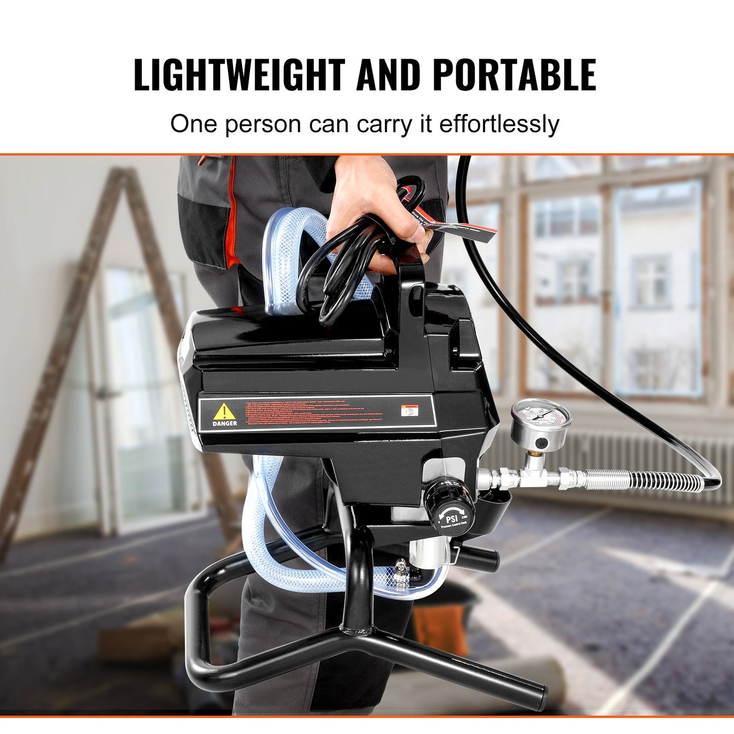Stand Airless Paint Sprayer, 950W 3000PSI High-Efficiency Electric High-Pressure Sprayer, Fine and Even Painting Effect, Handheld Paint Sprayers for Home Decor and Exterior Furniture and Fences