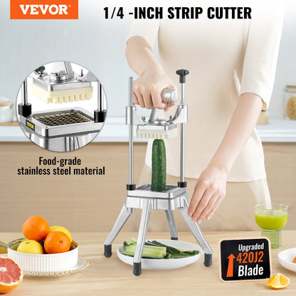 Kommersiell grönsakshackare 1/4" Blad Heavy Duty Professional Food Dicer Kattex French Fry Cutter Lökskärare Rostfritt stål för tomatpeppar Potatissvamp
