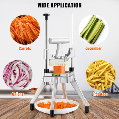 Kommersiell grönsakshackare 1/4" Blad Heavy Duty Professional Food Dicer Kattex French Fry Cutter Lökskärare Rostfritt stål för tomatpeppar Potatissvamp