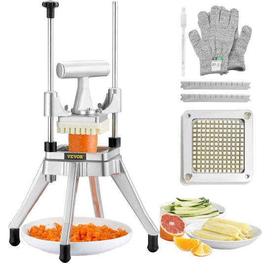 Kommersiell grönsakshackare 1/4" Blad Heavy Duty Professional Food Dicer Kattex French Fry Cutter Lökskärare Rostfritt stål för tomatpeppar Potatissvamp