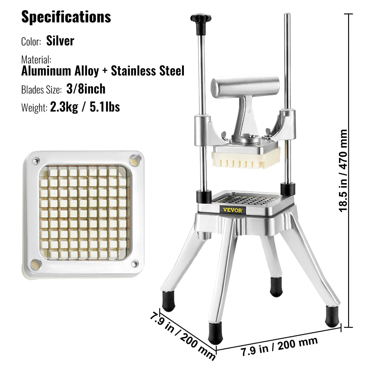 3/8" Kommersiell grönsaksskärare Fruktskärare Food Shaper Tomatskärare