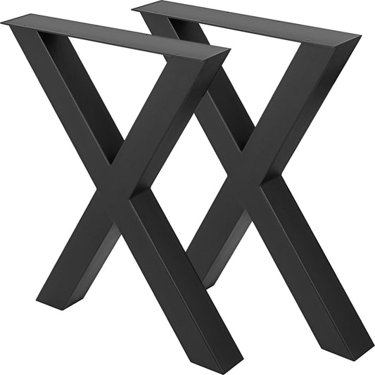 Metallbordsben 28,4 x 29,9 tum svarta bordsben Premium-stålbordsben med X-frame-stil Stålbänksben Lantlig stil Bordsben Möbelben Perfekt för Coffee Store Hemmakontor Bar