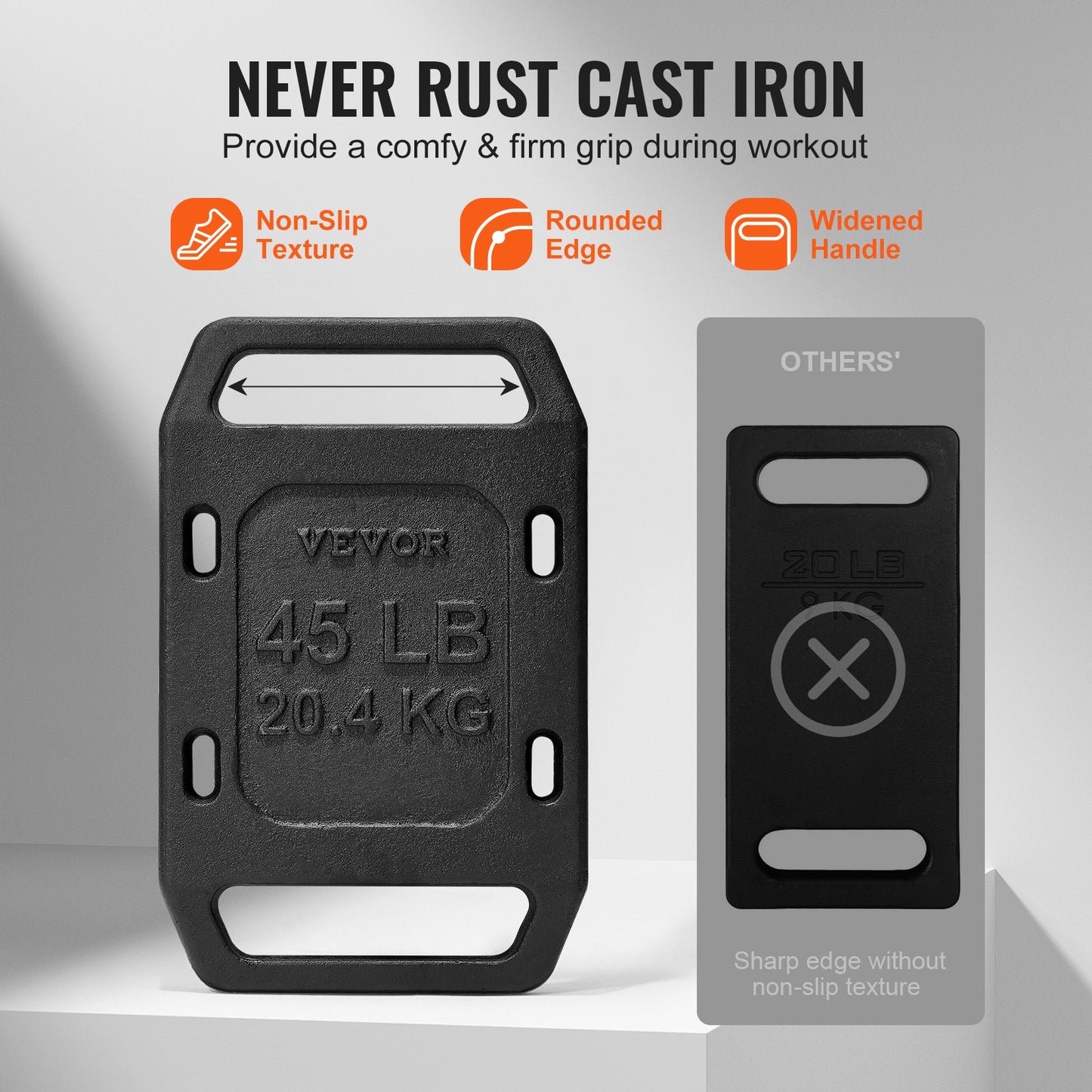 Cast iron rucking weights for rucking weight plate with handle 45LB single