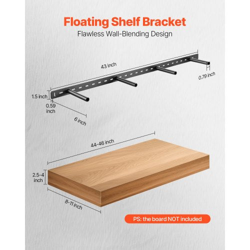 1-pack shelf bracket 43 inch / 1092.2 mm heavy duty floating shelf bracket