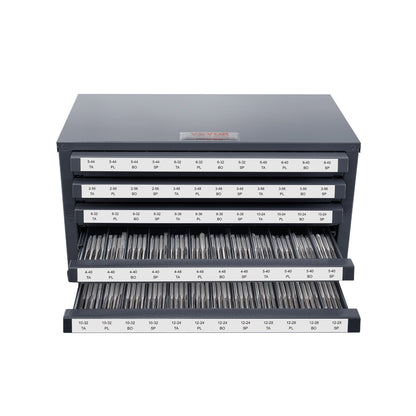 Tap Dispenser Cabinet, Five-Drawer Tap Organizer Cabinet for #2-56-#12-28 Steel Tap Dispenser Organizer Cabinet with Labels, 60-Bin Stackable Tap Cabinet for Tap Storage