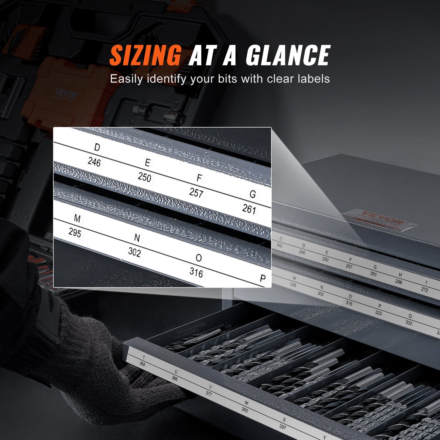 Drill Bit Dispenser Cabinet, Three-Drawer Drill Bit Organizer Cabinet for A to Z, Steel Drill Bit Dispenser Organizer Cabinet with Labels, Stackable Drill Bit Storage Rack