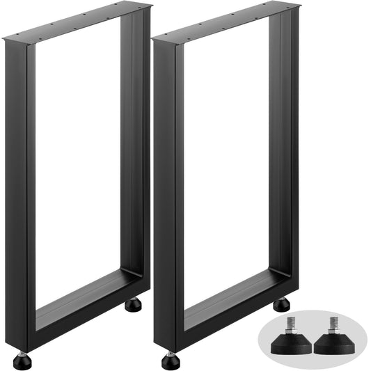 Svart metall bordsben Set med 2 stål bordsben 28x23 tum Matbordsben Kontorsbordsben Datorbordsben Stålbänksben Lantlig stil Bordsben Gör-det-själv-möbler Ben