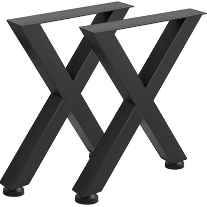 Tischbeine aus Metall, 28,3 x 23,6 Zoll, schwarze Tischbeine, Tischbeine aus Premiumstahl mit X-Rahmen-Stil, Bankbeine aus Stahl, Tischbeine im Landhausstil, Möbelbeine, perfekt für Café, Homeoffice, Bar