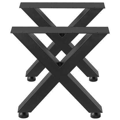 Tischbeine aus Metall, 28,3 x 23,6 Zoll, schwarze Tischbeine, Tischbeine aus Premiumstahl mit X-Rahmen-Stil, Bankbeine aus Stahl, Tischbeine im Landhausstil, Möbelbeine, perfekt für Café, Homeoffice, Bar