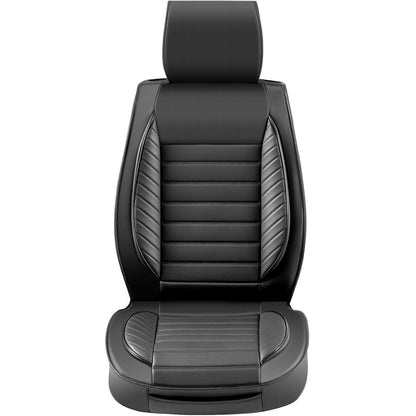 Sitzbezüge, Universal-Autositzbezüge, Komplettset, Vorder- und Rücksitze, 9-teilige Kunstleder-Sitzbezüge, halbgeschlossenes Design, abnehmbare Kopfstütze und Airbag-kompatibel, für die meisten Autos, SUVs und LKWs