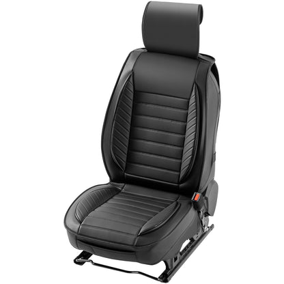 Sitzbezüge, Universal-Autositzbezüge, Komplettset, Vorder- und Rücksitze, 9-teilige Kunstleder-Sitzbezüge, halbgeschlossenes Design, abnehmbare Kopfstütze und Airbag-kompatibel, für die meisten Autos, SUVs und LKWs