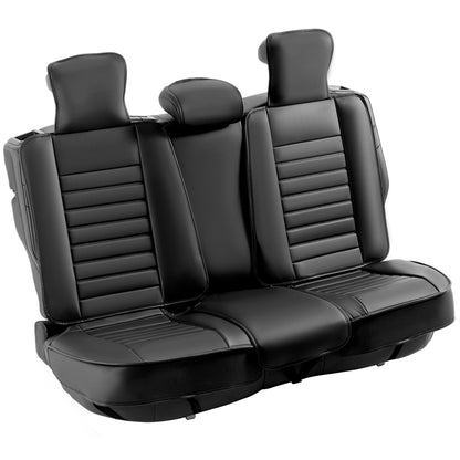 Sitzbezüge, Universal-Autositzbezüge, Komplettset, Vorder- und Rücksitze, 9-teilige Kunstleder-Sitzbezüge, halbgeschlossenes Design, abnehmbare Kopfstütze und Airbag-kompatibel, für die meisten Autos, SUVs und LKWs