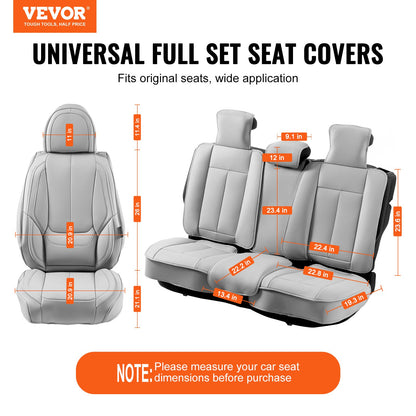 Sätesöverdrag, universella bilstolsöverdrag Fullset säten, fram- och baksäte, 13 st sätesöverdrag i konstläder, helt innesluten design, löstagbart nackstöd och krockkuddekompatibelt, för de flesta SUV-bilar