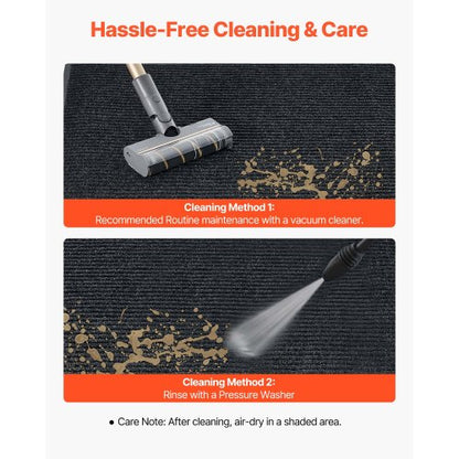 ytterdörrsmatta, 3048 x 914 mm kommersiell golvmatta för inomhus och utomhus, snygg randig industriell matta med PVC-baksida, kraftig tvättbar entrématta för hall, balkong, garage, grå |  EU