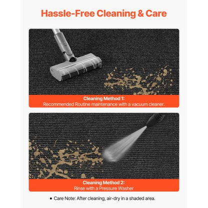 ytterdörrsmatta, 1829 x 1219 mm kommersiell golvmatta för inomhus och utomhus, snygg randig industriell matta med PVC-baksida, kraftig tvättbar entrématta för hall, balkong, garage, grå |  EU