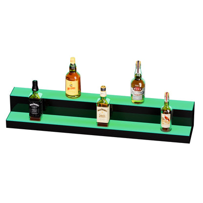 LED Illuminated Liquor Bottle Display Bar Shelf RF &amp; App Control 40" 2-Step