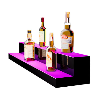 LED Illuminated Liquor Bottle Display Bar Shelf RF &amp; App Control 40" 2-Step
