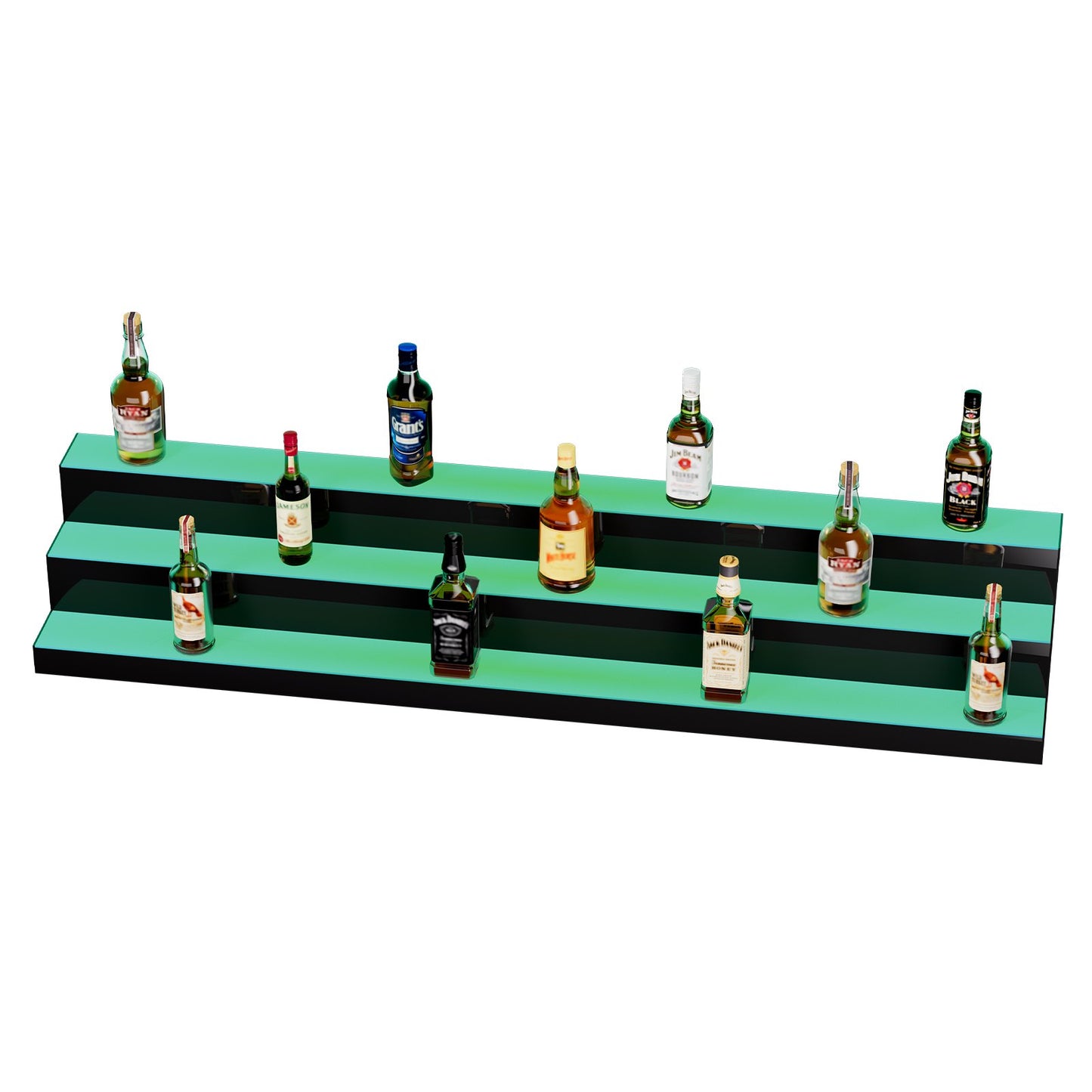 LED-upplyst spritflaska Display Bar Hylla RF & App Control 60" 3-steg