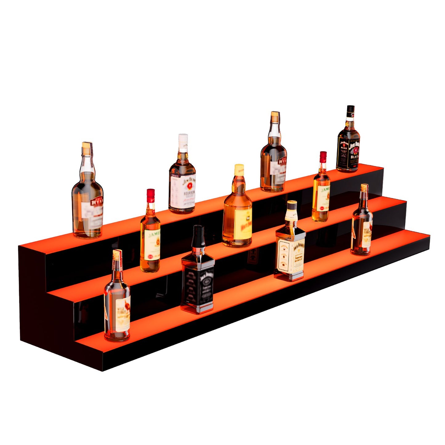 LED-upplyst spritflaska Display Bar Hylla RF & App Control 60" 3-steg