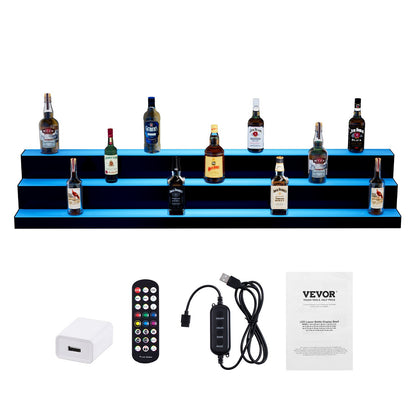 LED-upplyst spritflaska Display Bar Hylla RF & App Control 60" 3-steg