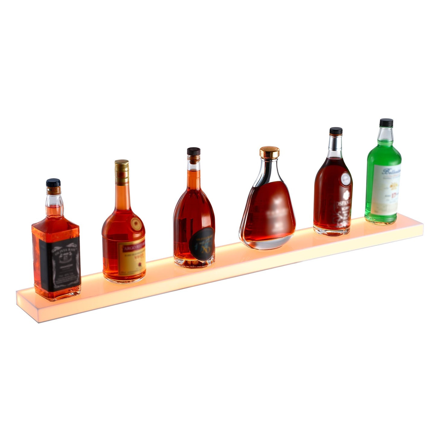 Väggmonterad LED-upplyst spritflaska Display Hemmabarhylla 40" 1-steg