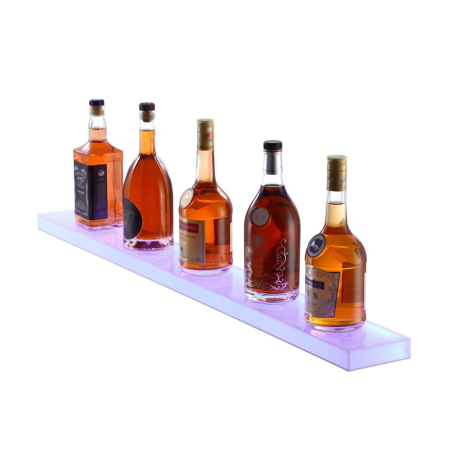 Väggmonterad LED-upplyst spritflaska Display Hemmabarhylla 40" 1-steg