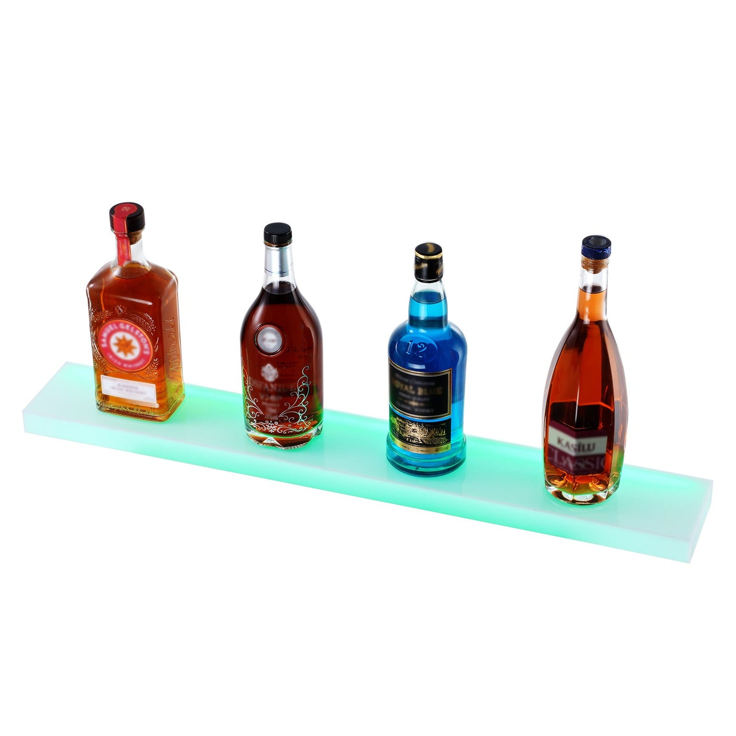 Väggmonterad LED-upplyst spritflaska Display Hemmabarhylla 30" 1-steg