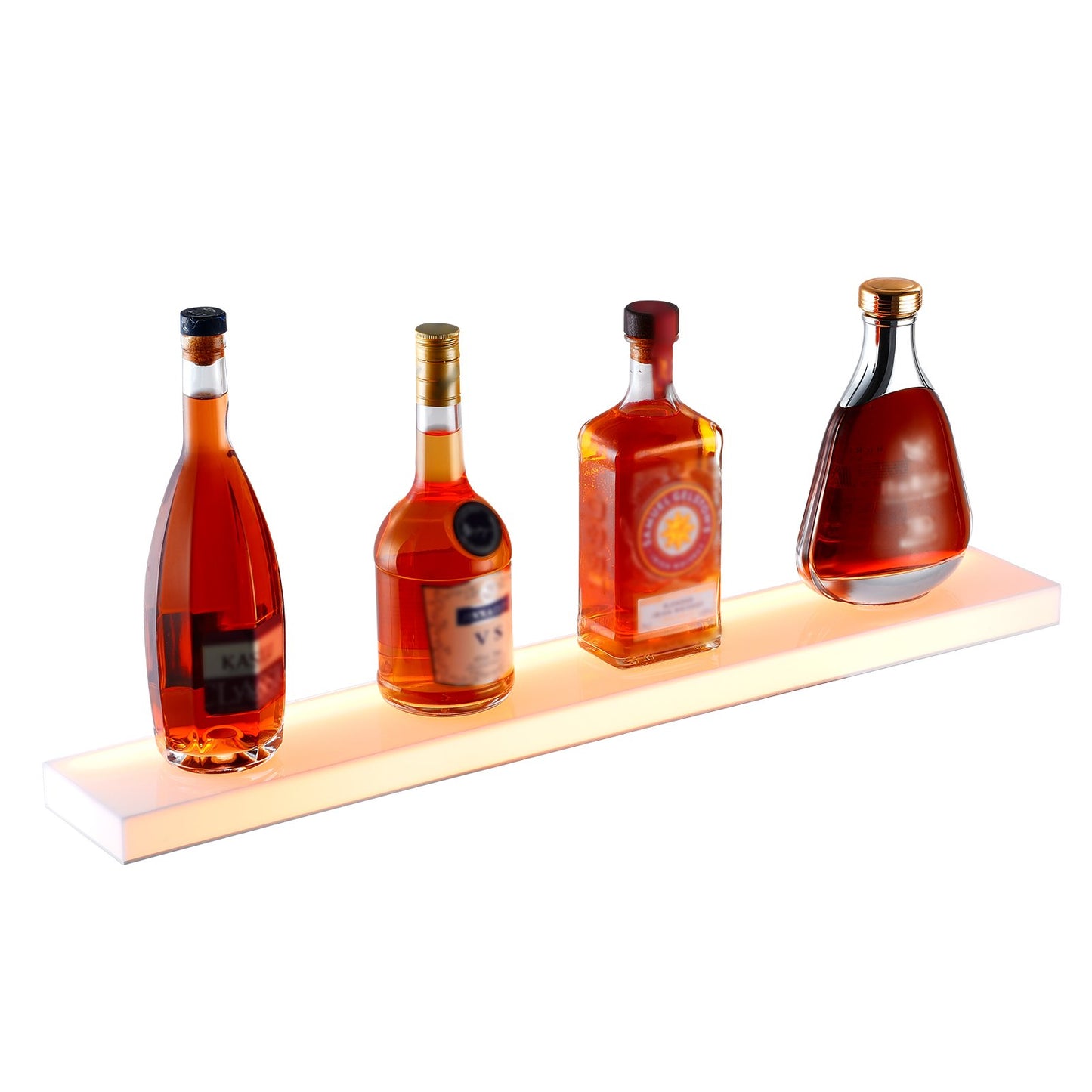 Väggmonterad LED-upplyst spritflaska Display Hemmabarhylla 30" 1-steg