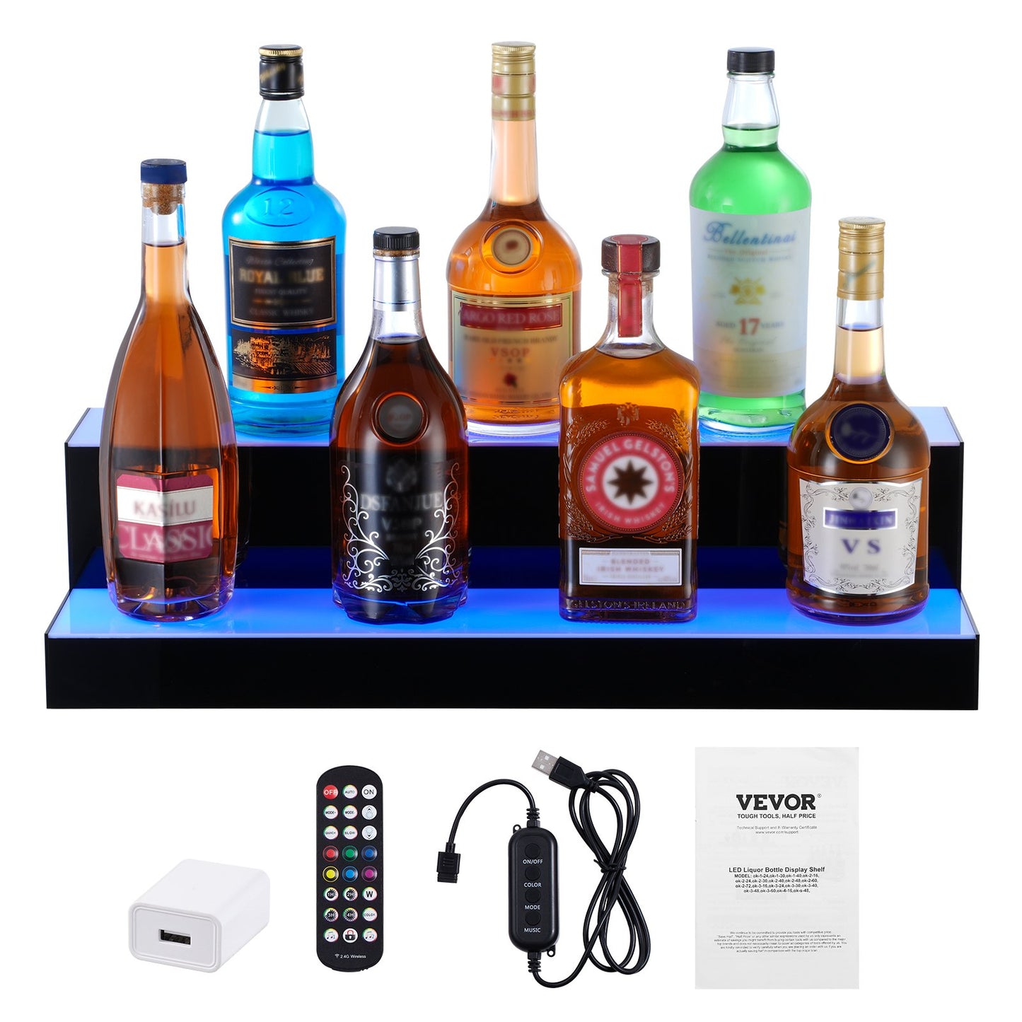LED-upplyst spritflaska Display Bar Hylla RF & App Control 24" 2-Step
