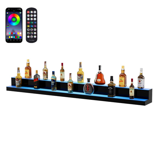 LED Lighted Spritflaska Display Bar Hylla RF & App Control 72" 2-Step