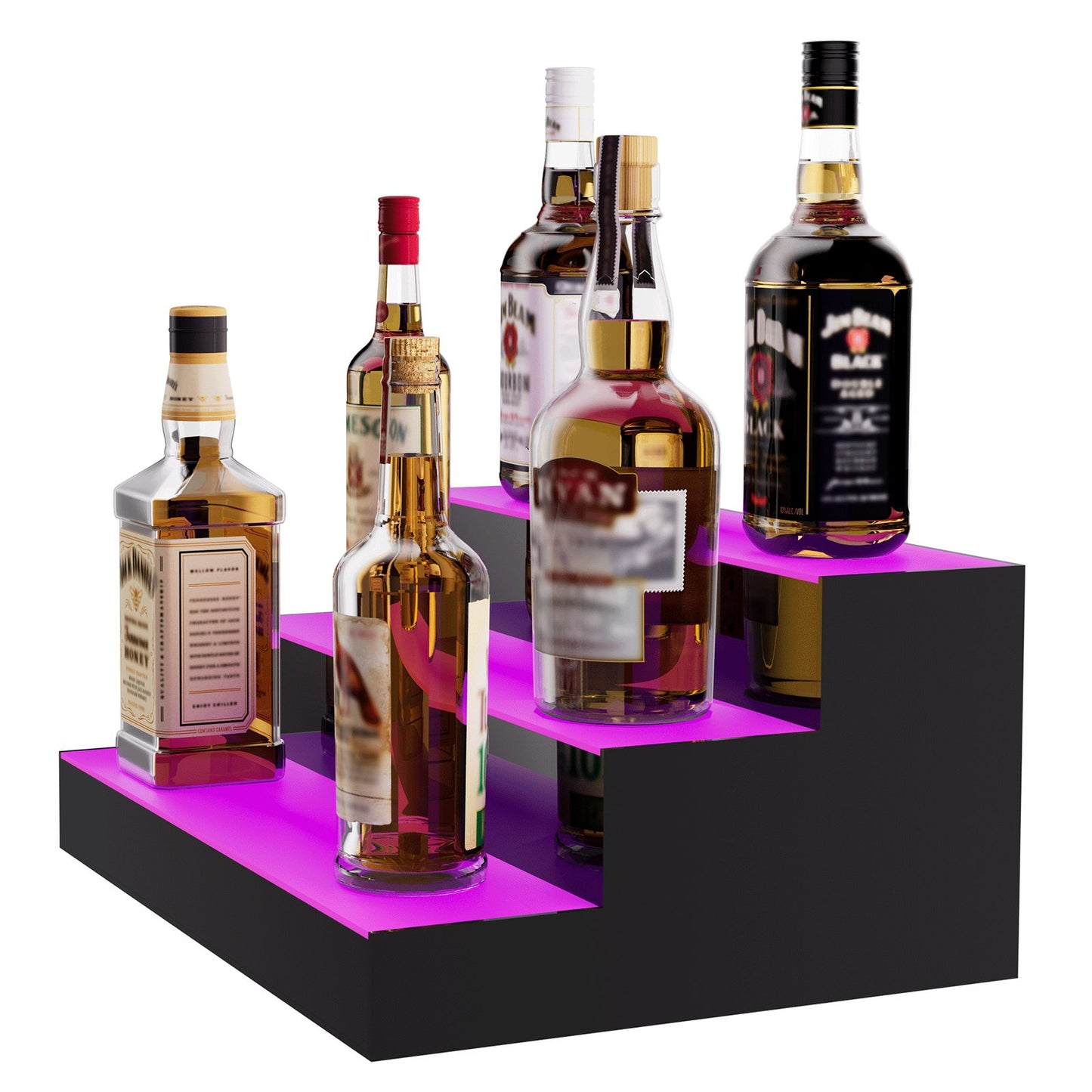 LED-upplyst spritflaska Display Bar Hylla RF & App Control 16" 3-steg