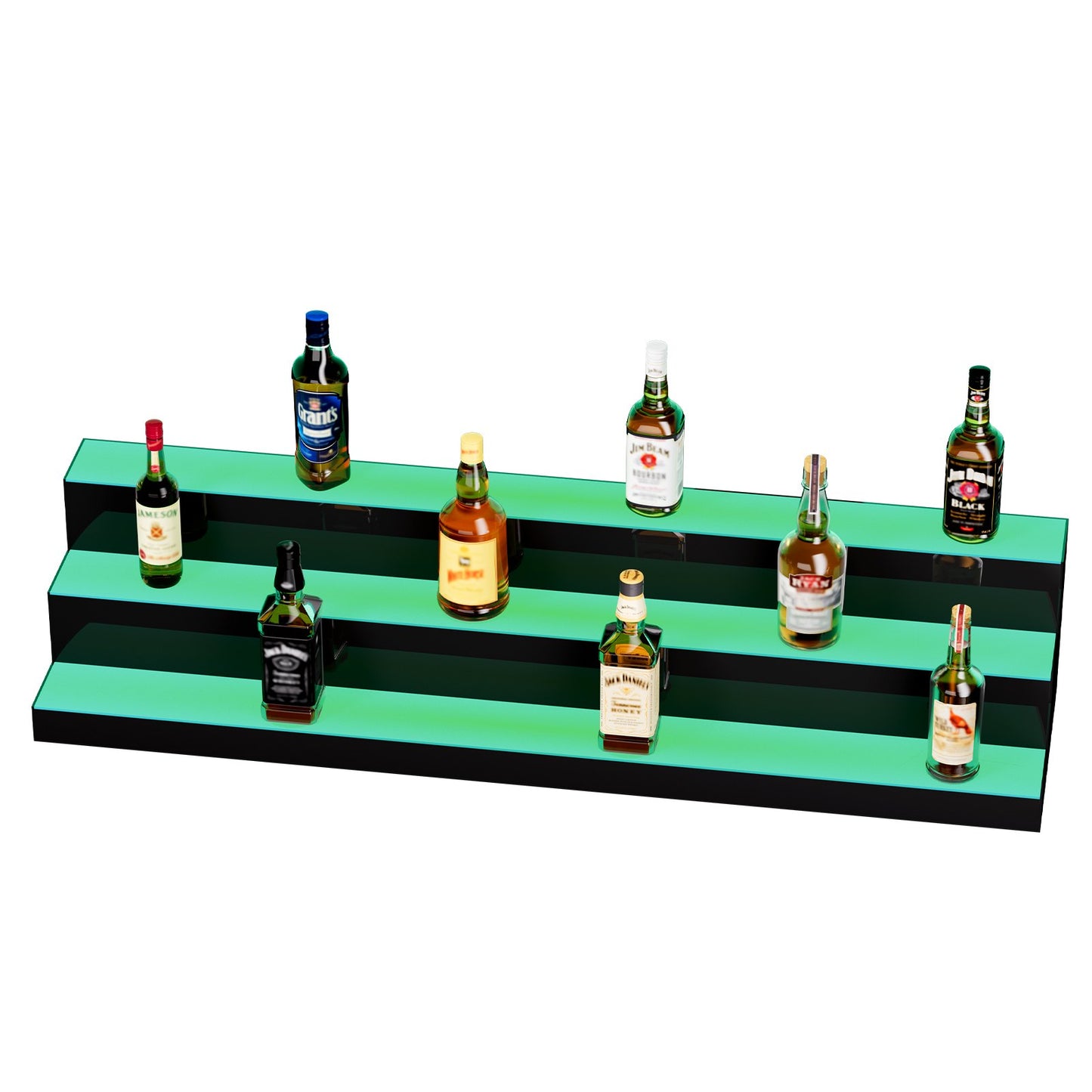 LED-upplyst spritflaska Display Bar Hylla RF & App Control 48" 3-steg