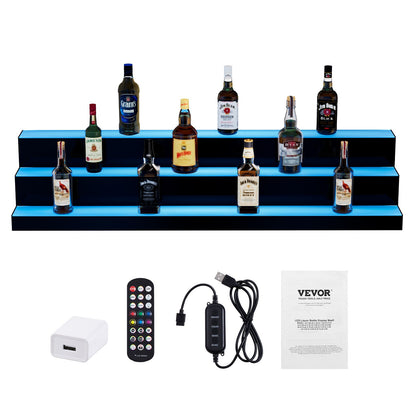 LED-upplyst spritflaska Display Bar Hylla RF & App Control 48" 3-steg