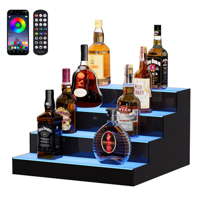LED-upplyst spritflaska Display Bar Hylla RF & App Control 16" 4-steg