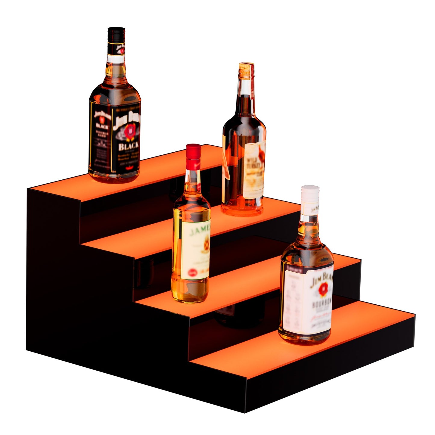 LED-upplyst spritflaska Display Bar Hylla RF & App Control 16" 4-steg