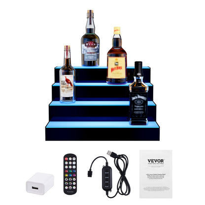 LED-upplyst spritflaska Display Bar Hylla RF & App Control 16" 4-steg
