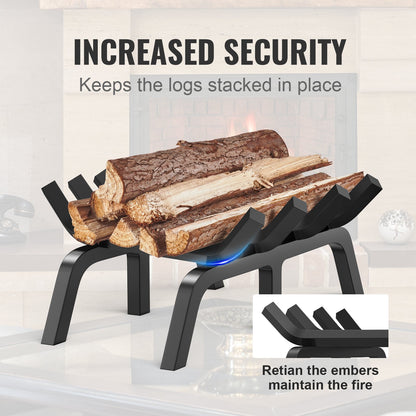18 inch fireplace wood grate powder coated steel burning shelf holder