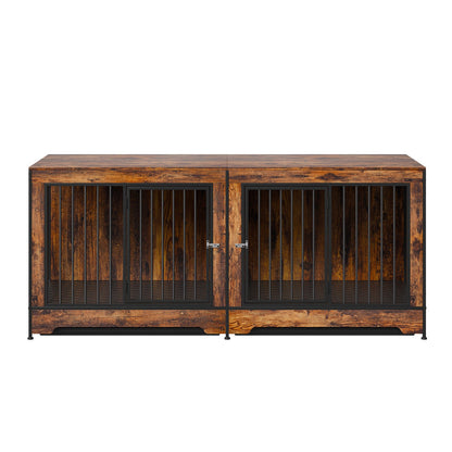 Dog Crate Furniture 75 i trä hundkennel inomhus med avdelare och bricka