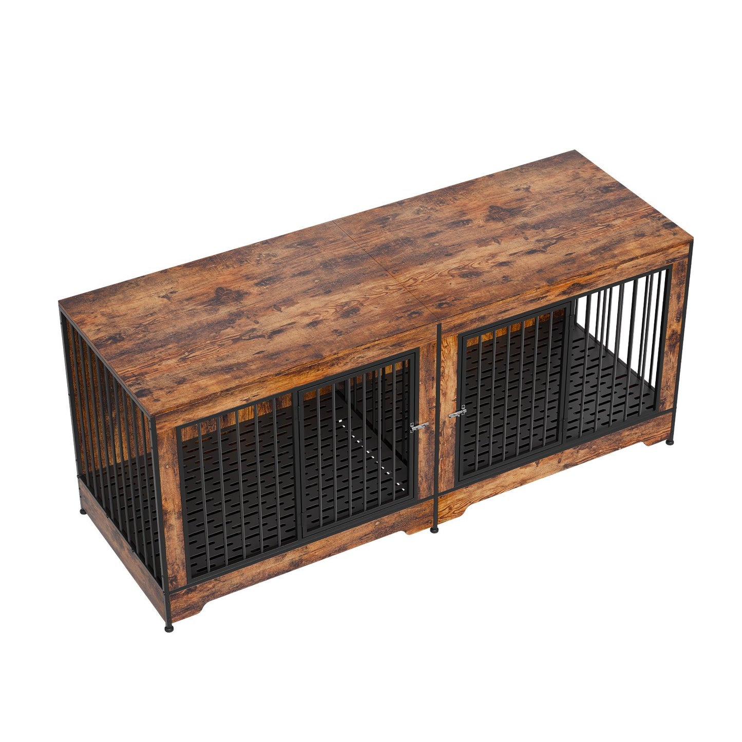 Dog Crate Furniture 75 i trä hundkennel inomhus med avdelare och bricka