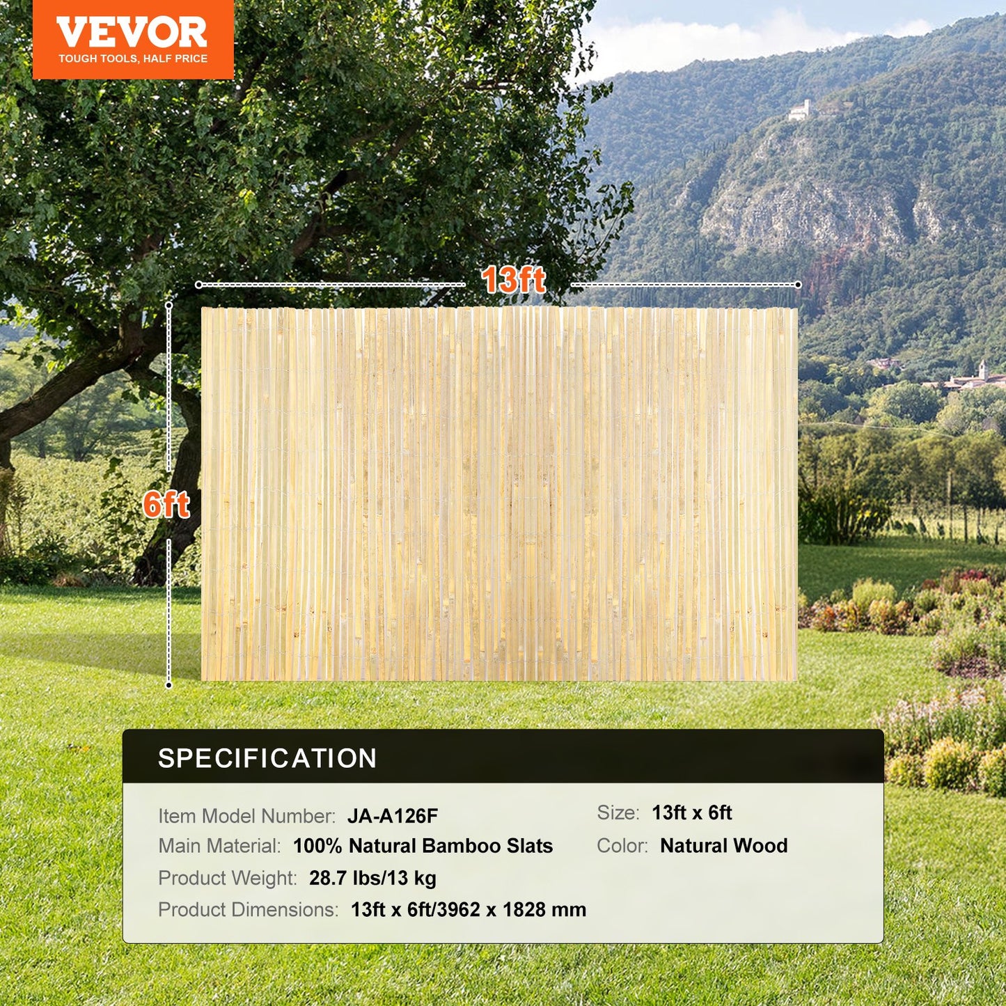Natural Bamboo Lattice Screening Privacy Bamboo Lattice Fence 6 ft. H x 13 ft. L