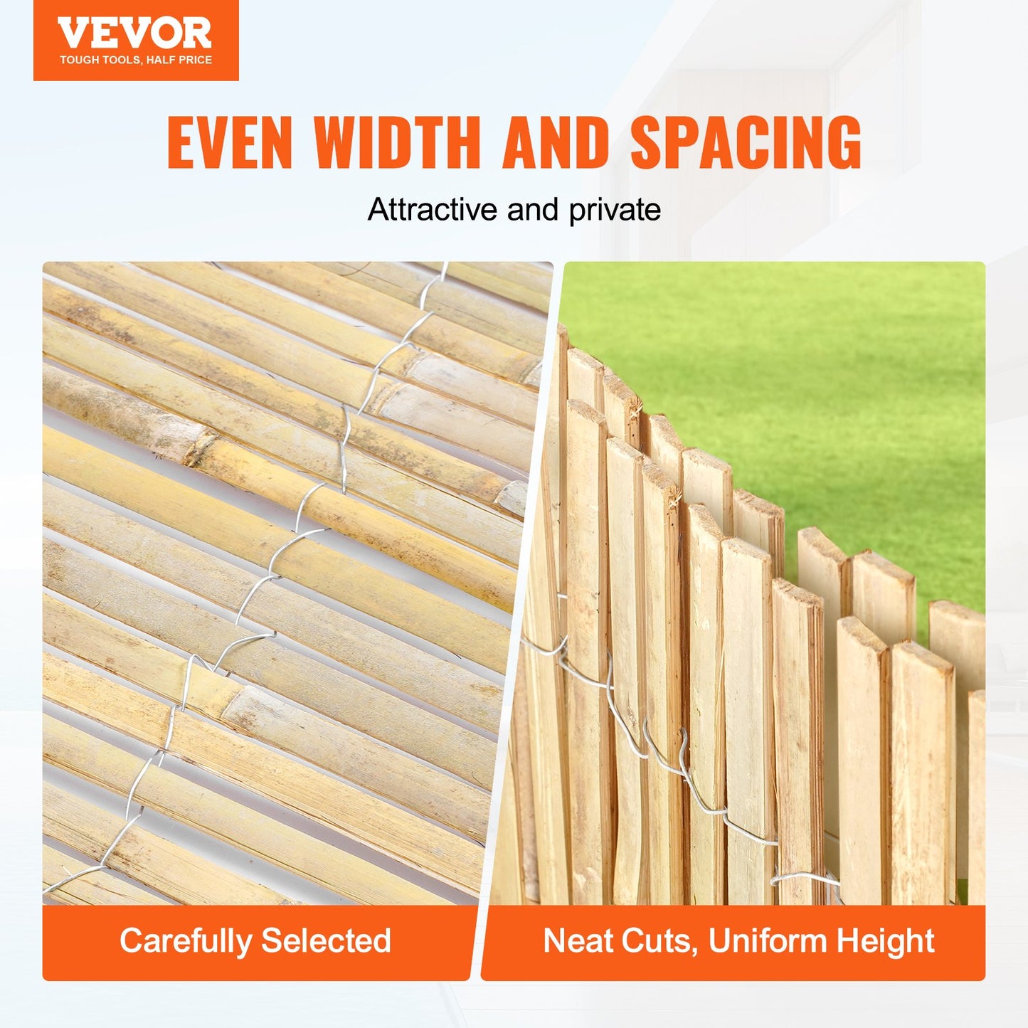 Natural Bamboo Lat Screening Sekretess Bamboo Lat Staket 6 fot H x 16 fot L
