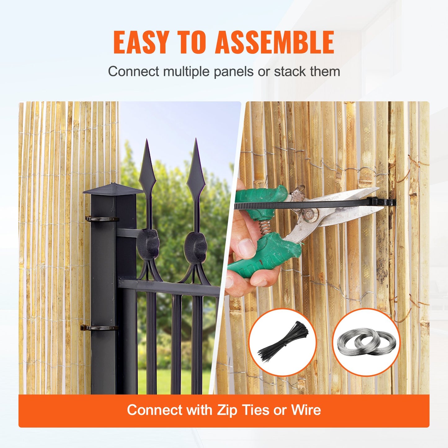 Natural Bamboo Lat Screening Sekretess Bamboo Lat Staket 6 fot H x 16 fot L