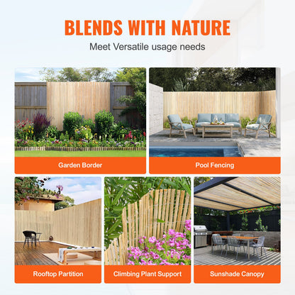 Natural Bamboo Lat Screening Sekretess Bamboo Lat Staket 6 fot H x 16 fot L