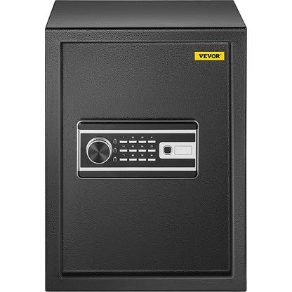 Safe, 2.1 Cubic Foot Safe with Fingerprint Lock and Digital Keypad, Fireproof Home Safes with Removable Shelf, Wall Mounted Security Cabinet for Cash, Watch, Passport, Documents, Black