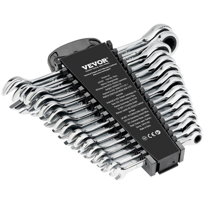 Kombinationsnyckelsats 16-delad metrisk 8 mm till 24 mm med organiseringsställ