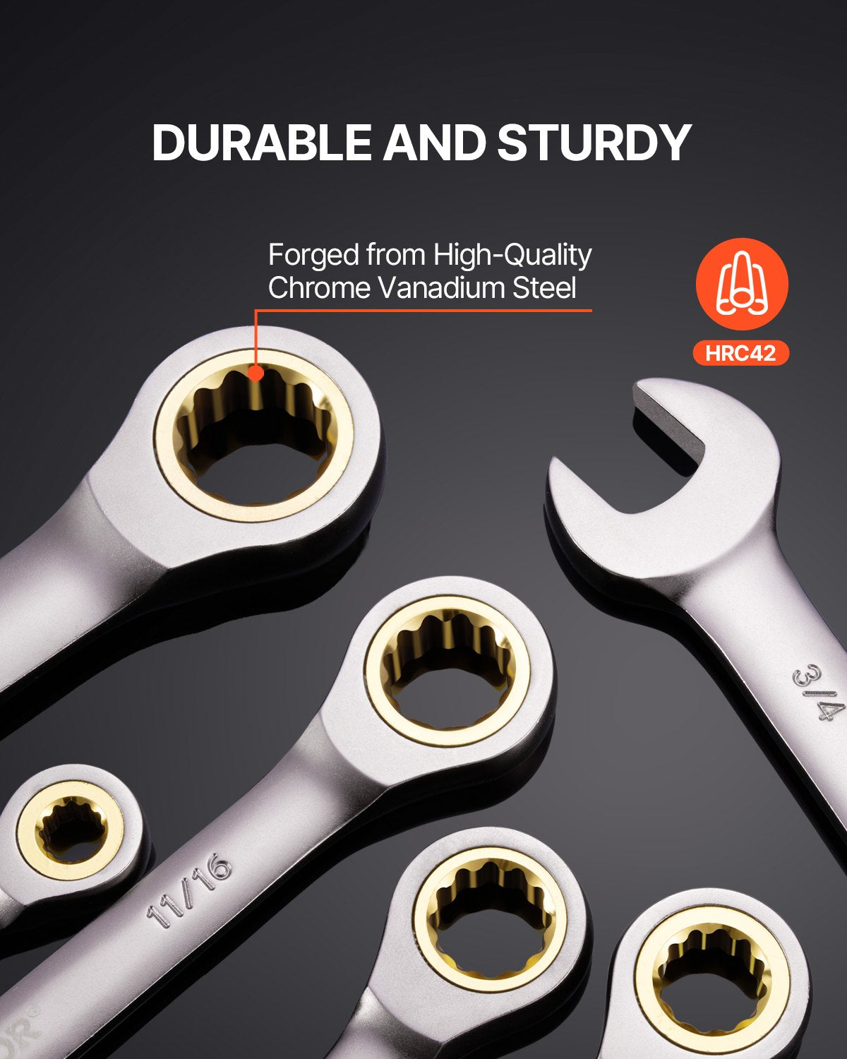 Kombinationsnyckelsats 24 ST SAE 1/4" - 7/8" Metriskt 8-19mm Organizer Rack