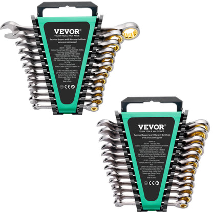 Kombinationsnyckelsats 24 ST SAE 1/4" - 7/8" Metriskt 8-19mm Organizer Rack
